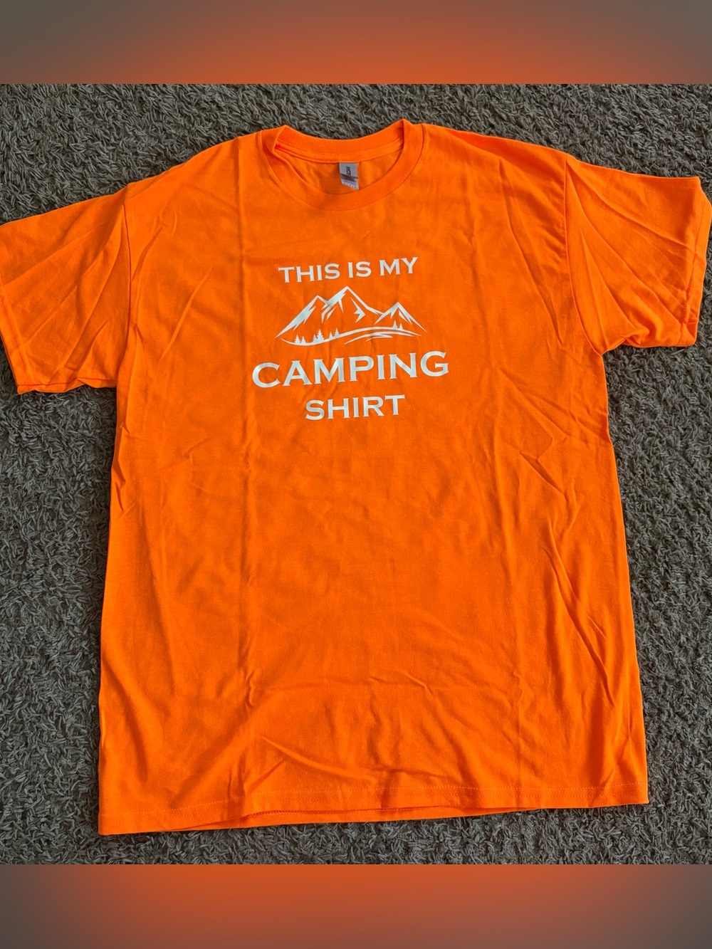 Gildan Orange Short Sleeve Camping Graphic Tee